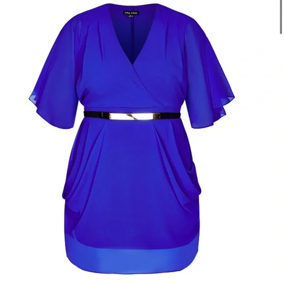 CITY CHIC Draped Faux Wrap Dress - Picture 3 of 5